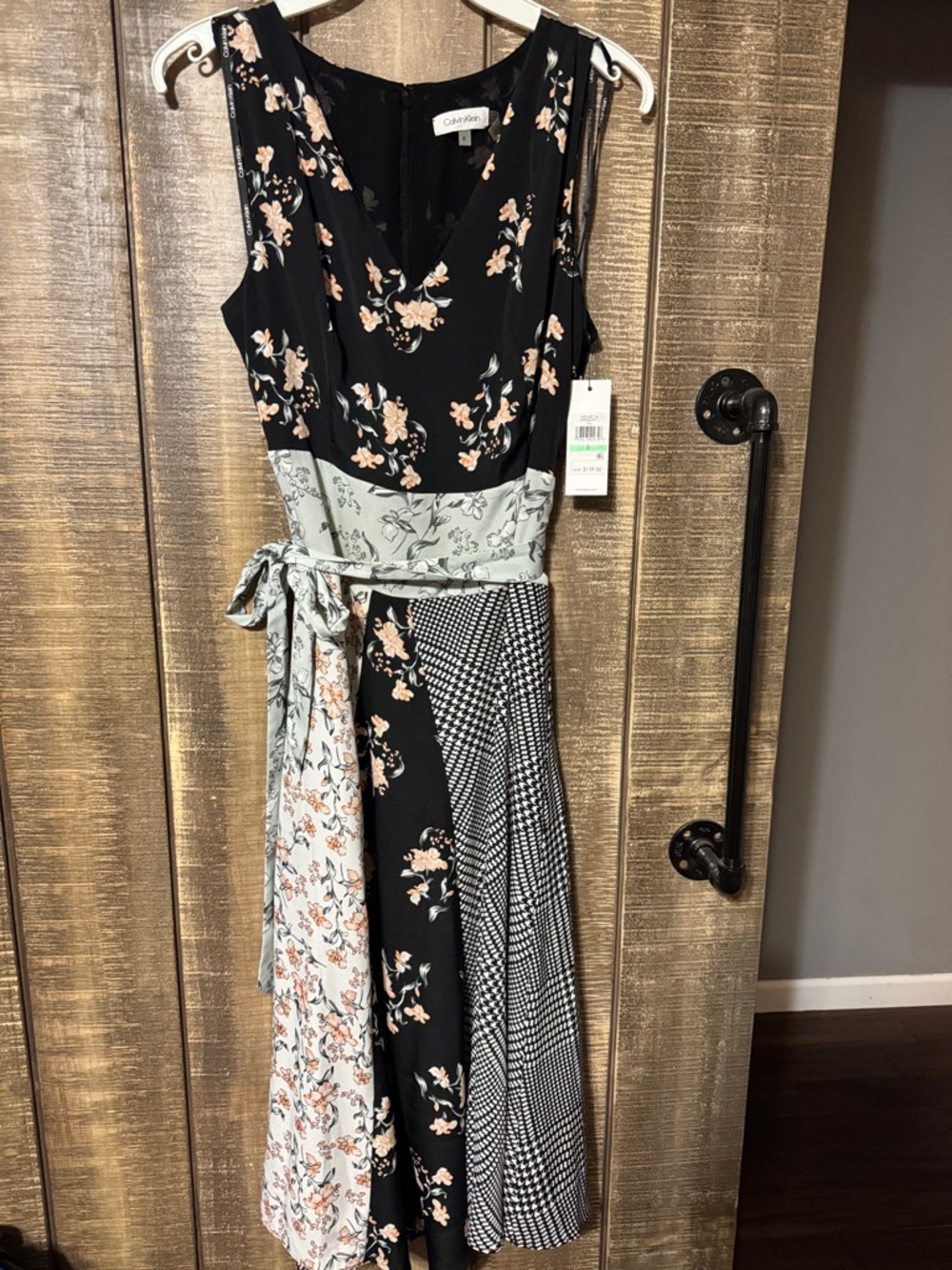 Calvin Klein floral patchwork dress